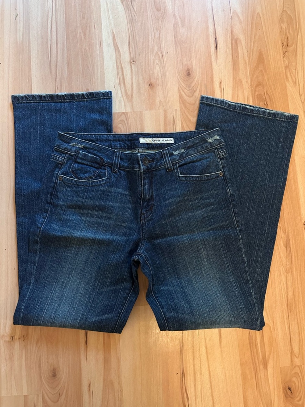 Early 2000s Dark Blue Women's Straight-Leg Jeans - DKNY